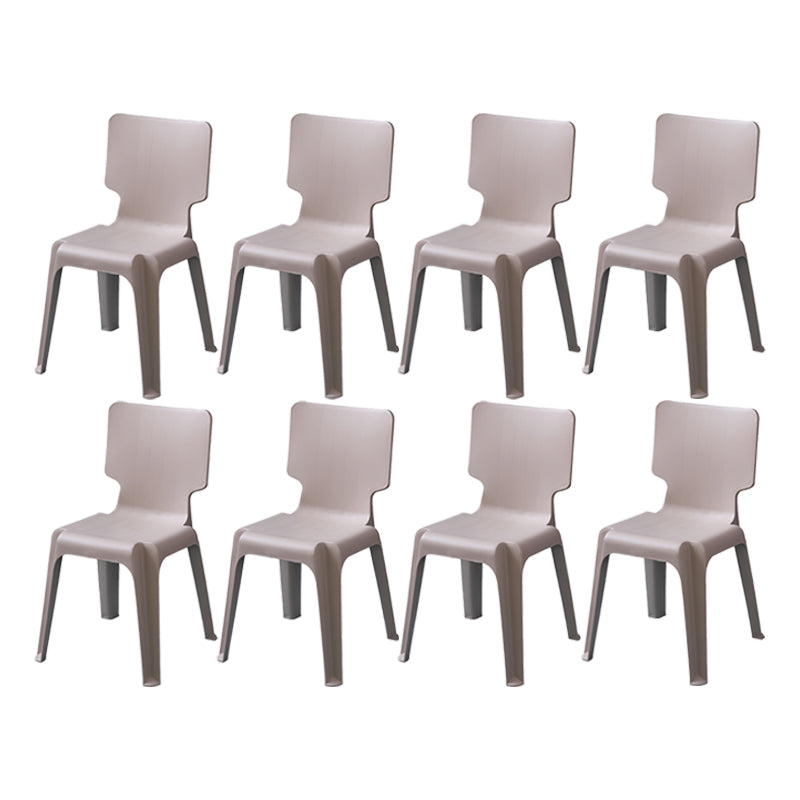 Silla de comedor escandinava sin brazos, sillas laterales de comedor apilables de plástico