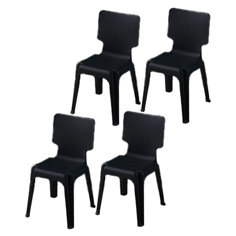 Silla de comedor escandinava sin brazos, sillas laterales de comedor apilables de plástico