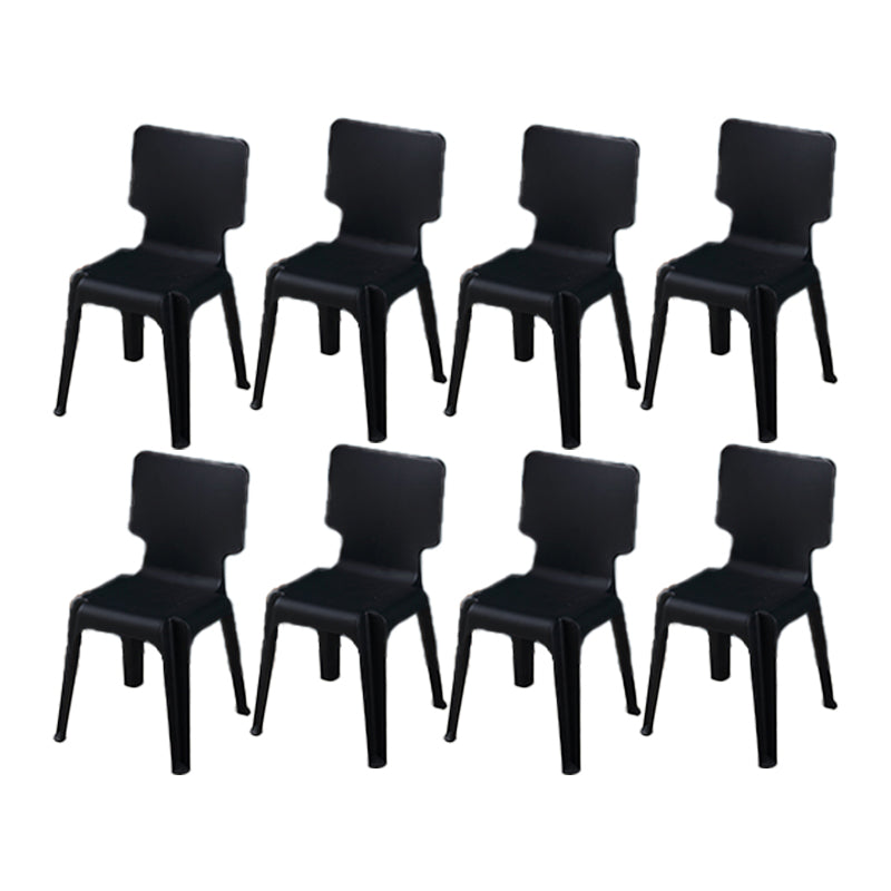 Silla de comedor escandinava sin brazos, sillas laterales de comedor apilables de plástico