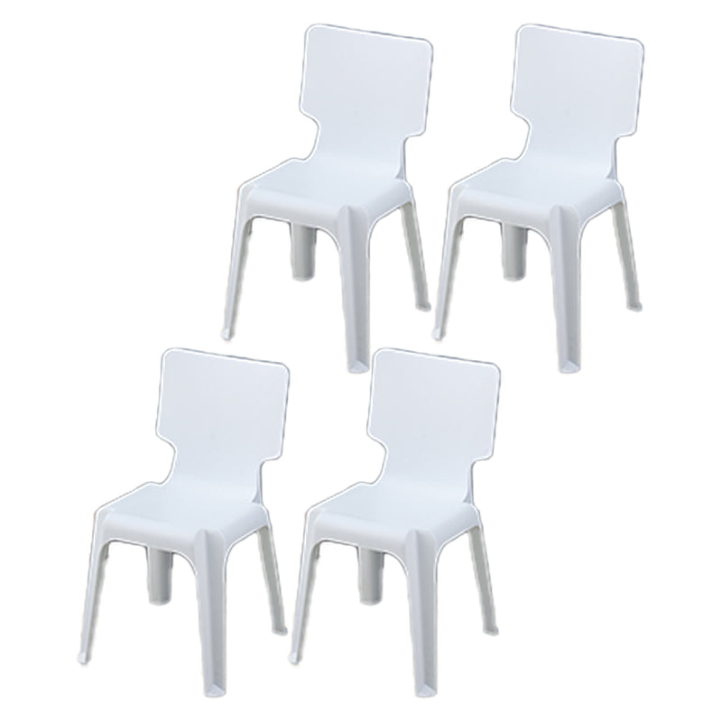 Silla de comedor escandinava sin brazos, sillas laterales de comedor apilables de plástico