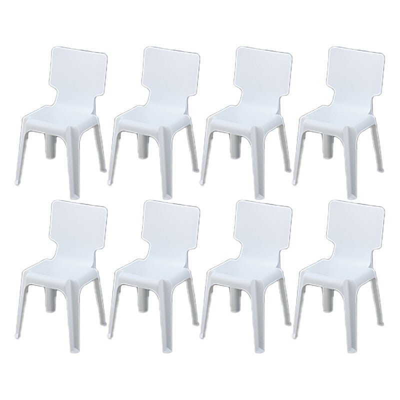 Silla de comedor escandinava sin brazos, sillas laterales de comedor apilables de plástico