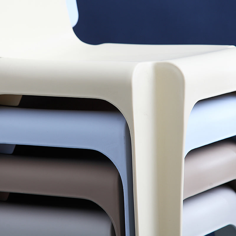 Silla de comedor escandinava sin brazos, sillas laterales de comedor apilables de plástico