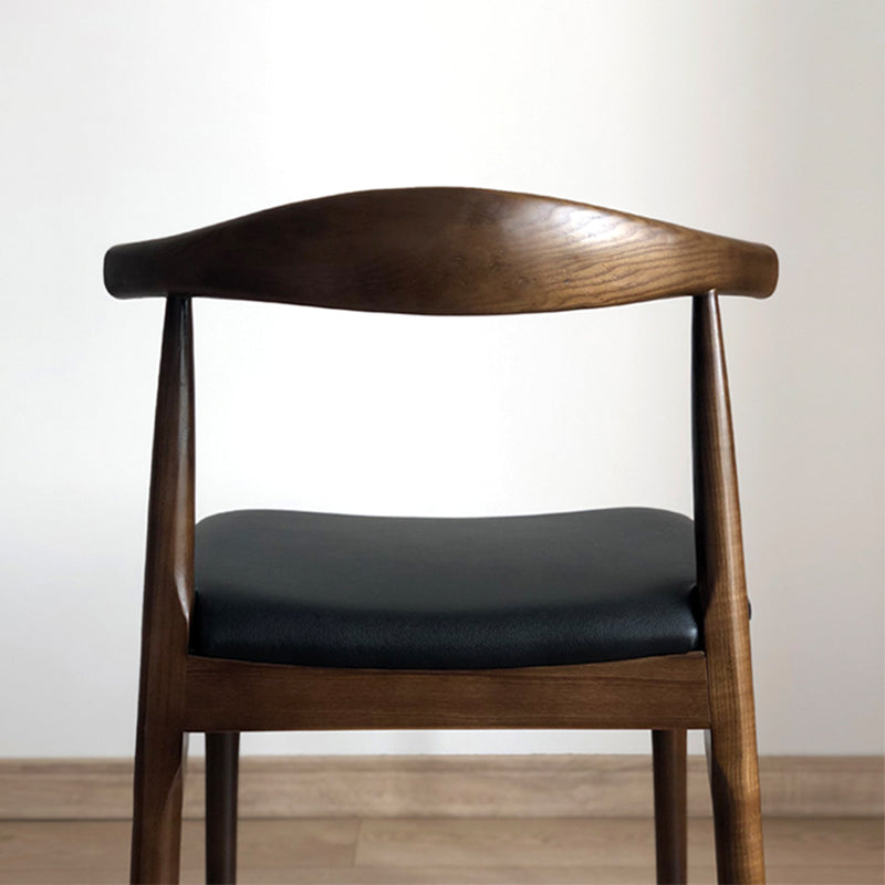 Chaises de salle à manger contemporaines en bois sans accoudoirs, chaise d'appoint à dossier ouvert (Ensemble de 2)