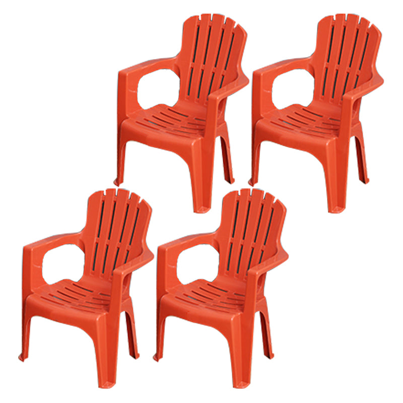 Fauteuils de salle à manger en plastique modernes, fauteuils de salle à manger à dossier empilable d'intérieur à lattes