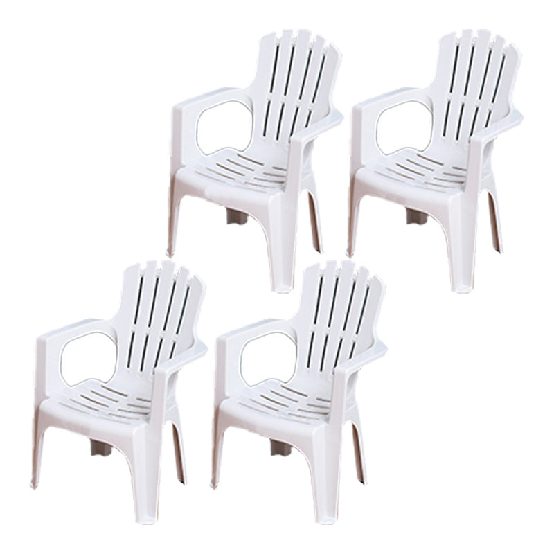 Fauteuils de salle à manger en plastique modernes, fauteuils de salle à manger à dossier empilable d'intérieur à lattes