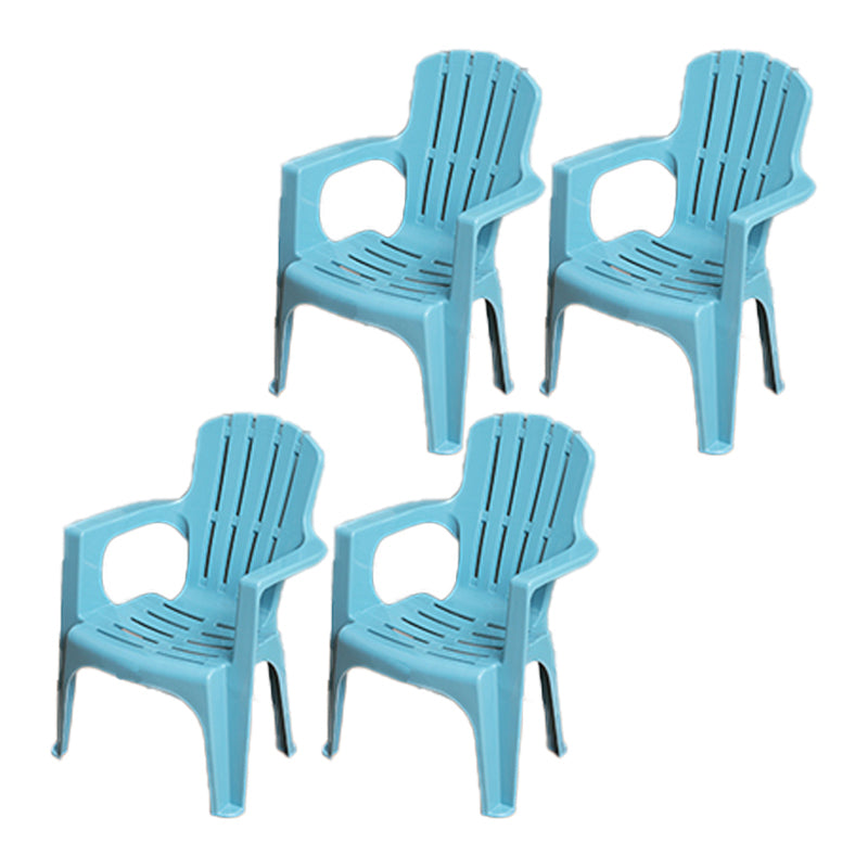 Fauteuils de salle à manger en plastique modernes, fauteuils de salle à manger à dossier empilable d'intérieur à lattes