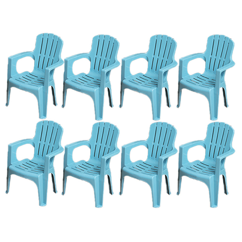 Fauteuils de salle à manger en plastique modernes, fauteuils de salle à manger à dossier empilable d'intérieur à lattes