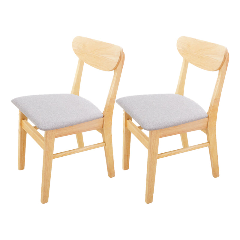 Chaise d'appoint en bois scandinave Home Chaise de salle à manger à dossier ouvert naturel (Ensemble de 2)