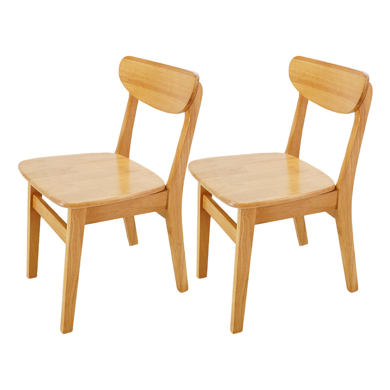 Chaise d'appoint en bois scandinave Home Chaise de salle à manger à dossier ouvert naturel (Ensemble de 2)