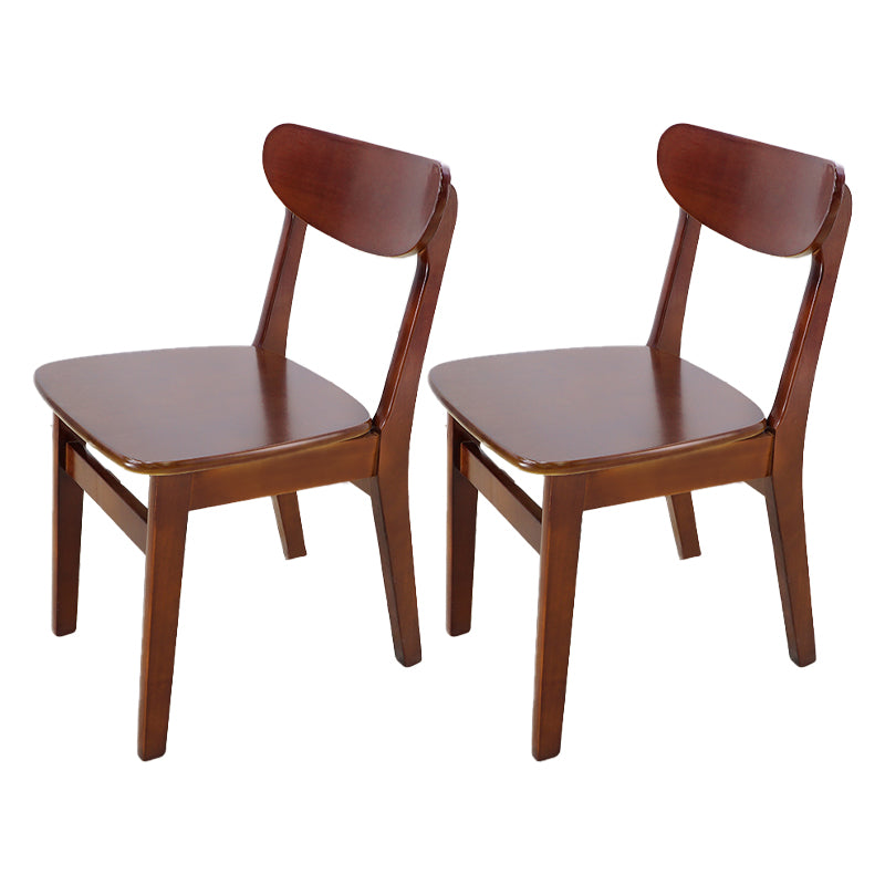 Chaise d'appoint en bois scandinave Home Chaise de salle à manger à dossier ouvert naturel (Ensemble de 2)