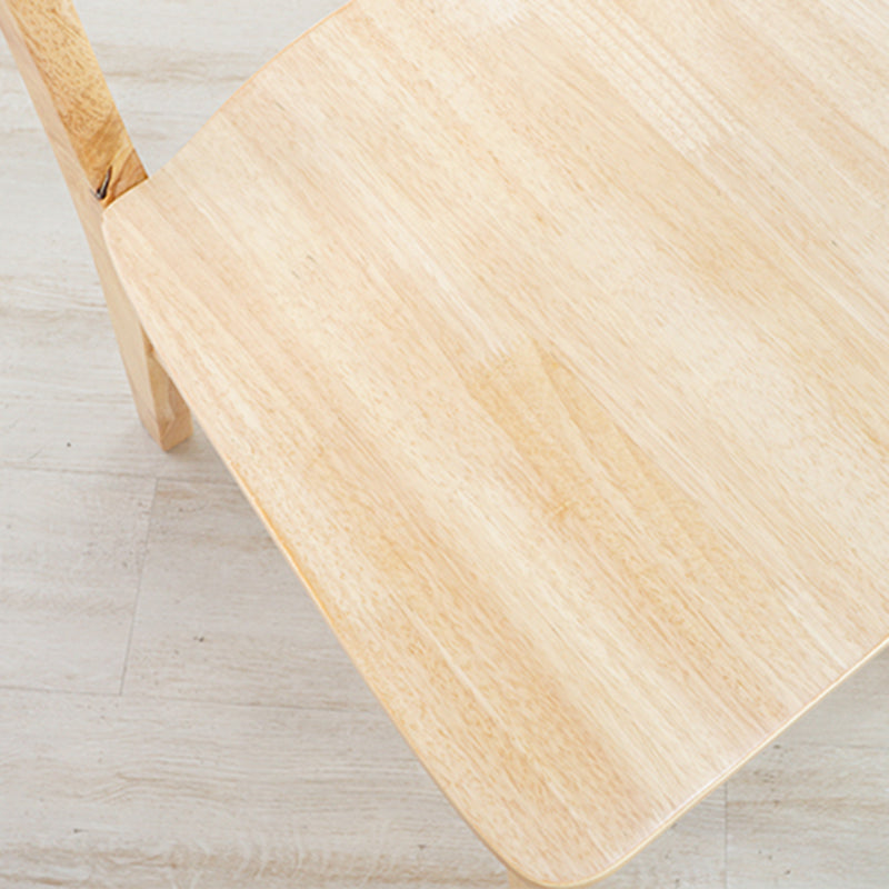 Chaise d'appoint en bois scandinave Home Chaise de salle à manger à dossier ouvert naturel (Ensemble de 2)