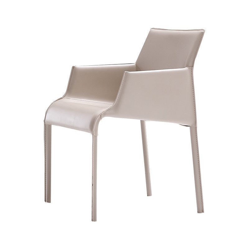 Modern Design Leather Chair Kitchen Solid Back Single Dining Arm Chair
