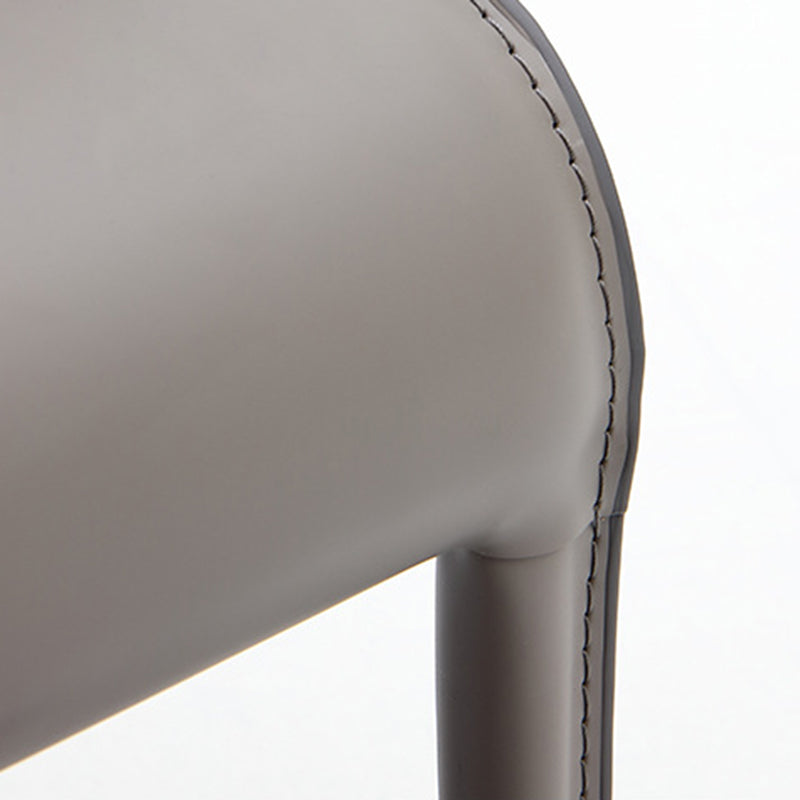 Modern Design Leather Chair Kitchen Solid Back Single Dining Arm Chair