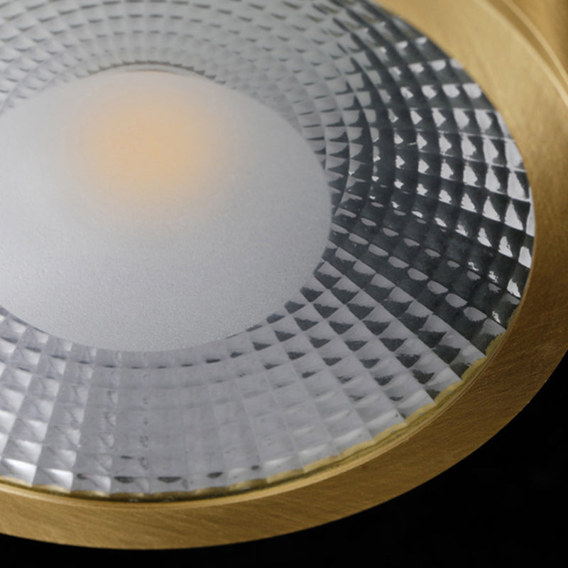 Lámpara de techo con forma de cilindro, cobre moderno, 1 luz, montaje empotrado para dormitorio
