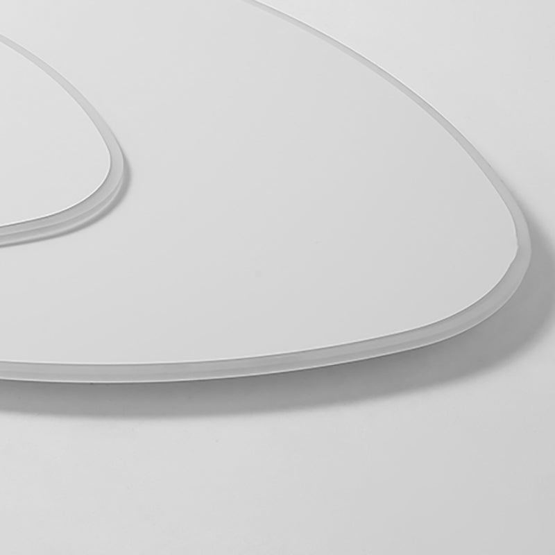 White Oblong LED Ceiling Light in Modern Simplicity Wrought Iron Flush Mount with Acrylic Shade