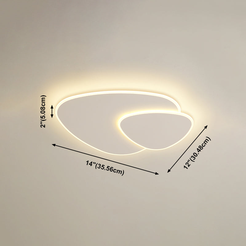 Plafonnier LED oblong blanc en fer forgé de simplicité moderne avec abat-jour en acrylique