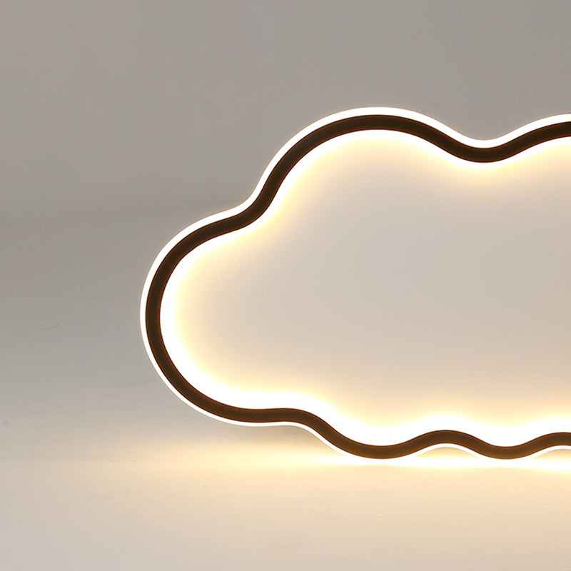 Moderna plafoniera a nuvola in alluminio con montaggio a incasso a LED con paralume in silicone
