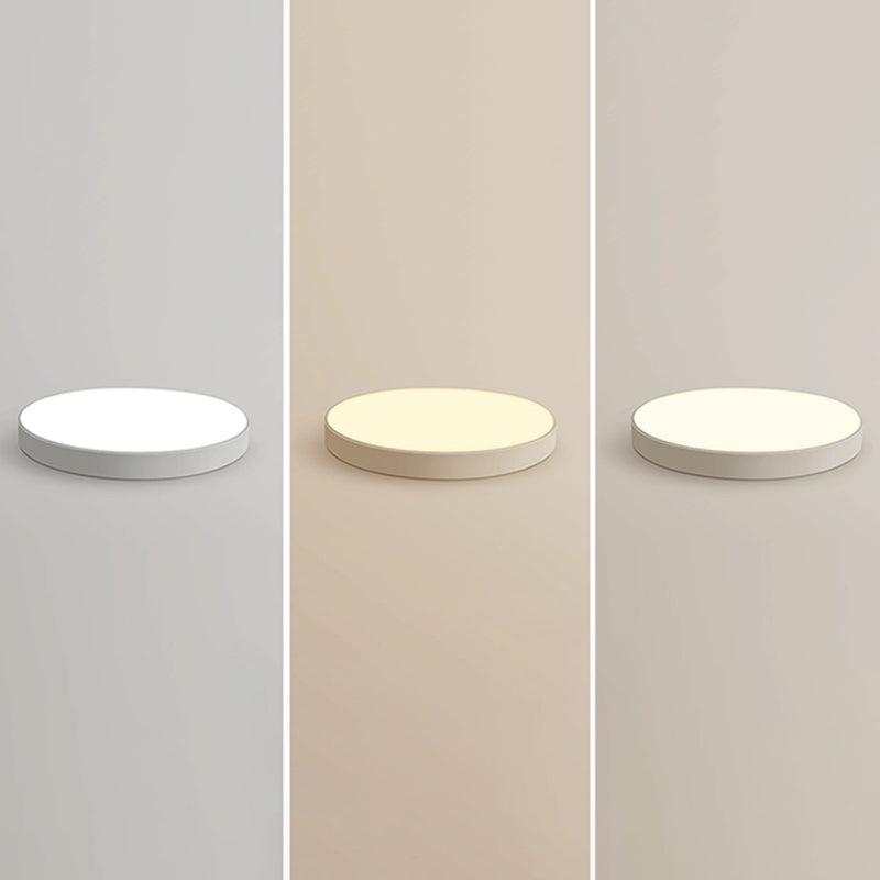 Lámpara de techo LED circular blanca de hierro forjado con pantalla acrílica y simplicidad moderna