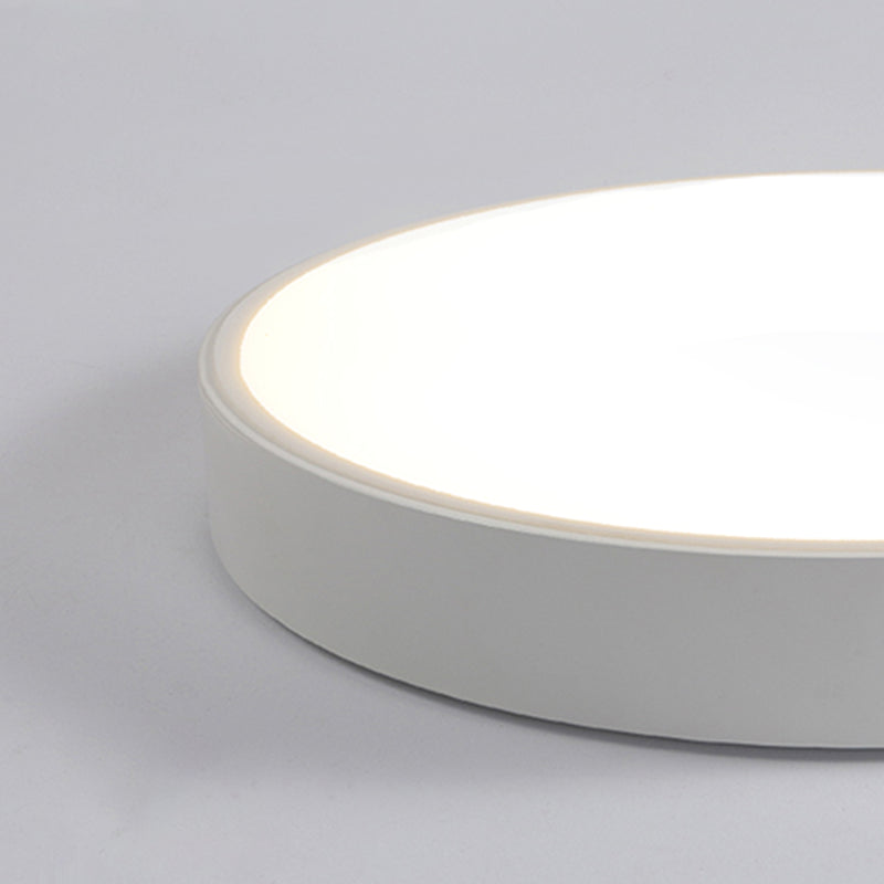 Plafonnier LED circulaire blanc en fer forgé de simplicité moderne avec abat-jour en acrylique