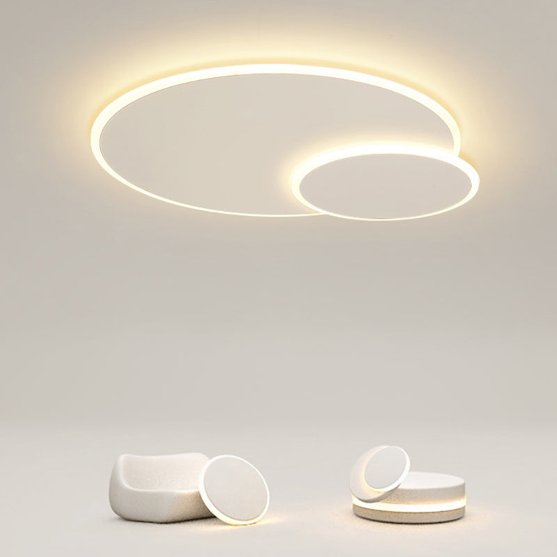 Acrylic White LED Ceiling Fixture in Modern Concise Style Lacquered Iron Circular Flush Mount