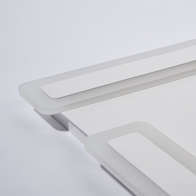 Weiße, rechteckige LED-Einbauleuchte in moderner Schlichtheit, schmiedeeiserne Deckenleuchte mit Acrylschirm