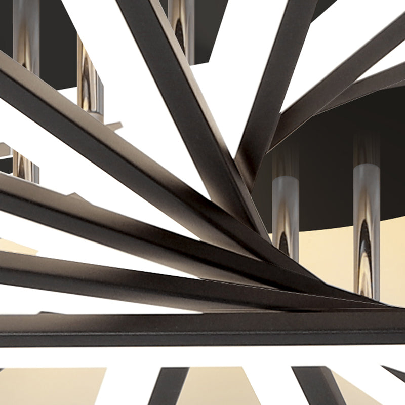 Modern Minimalist LED Ceiling Light Lacquered Iron Linear Flush Mount with Acrylic Shade