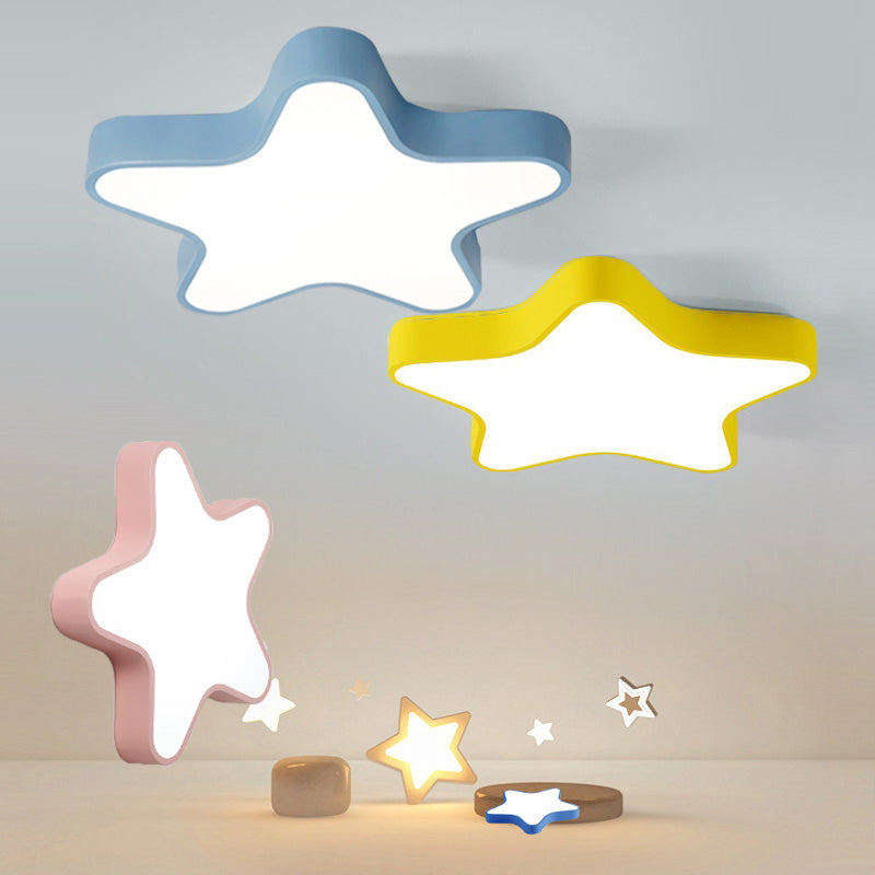 Modern Artistic LED Ceiling Light Iron Starry Macaron Ceiling Fixture with Acrylic Shade