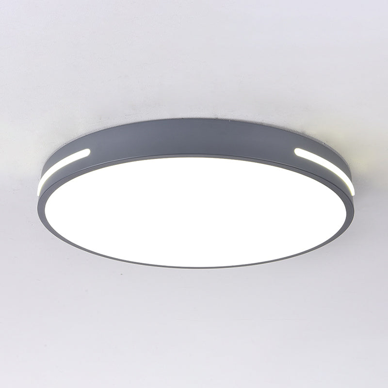 Plafonnier LED en fer laqué dans un style moderne et concis, plafonnier circulaire en acrylique en forme de macaron