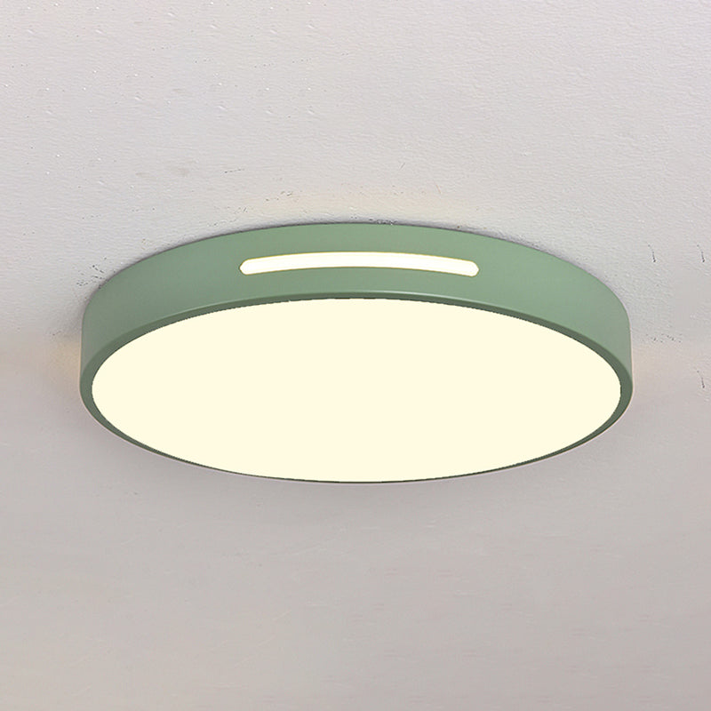 Plafonnier LED en fer laqué dans un style moderne et concis, plafonnier circulaire en acrylique en forme de macaron