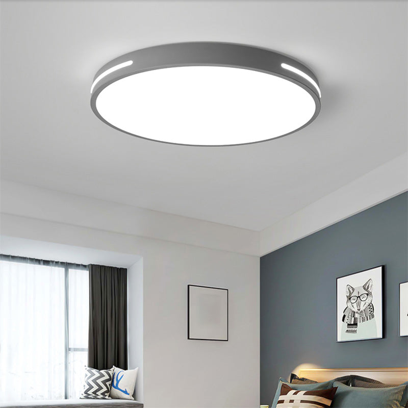 Plafonnier LED en fer laqué dans un style moderne et concis, plafonnier circulaire en acrylique en forme de macaron