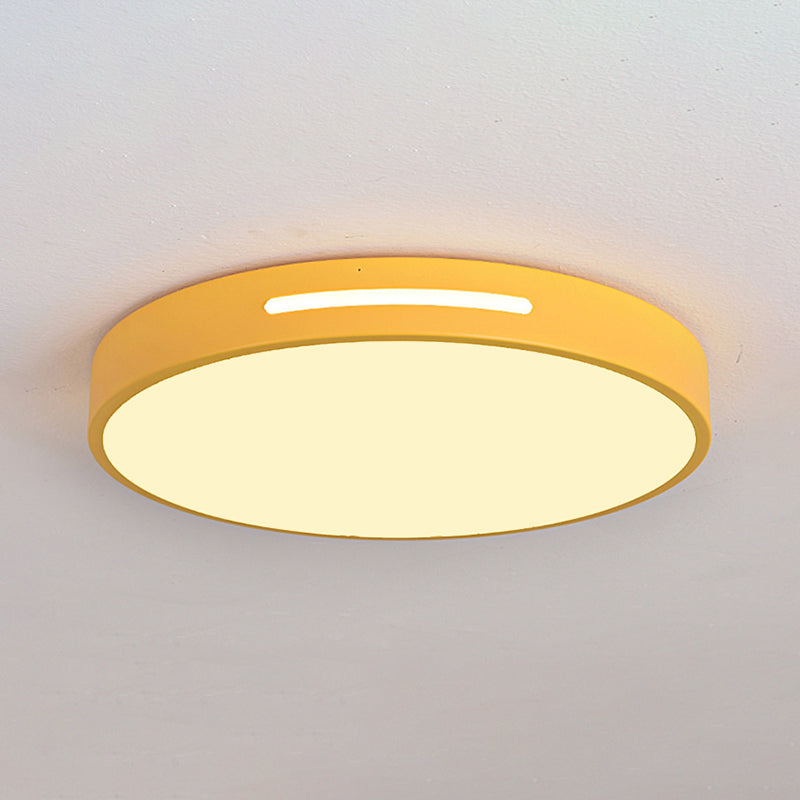 Plafonnier LED en fer laqué dans un style moderne et concis, plafonnier circulaire en acrylique en forme de macaron