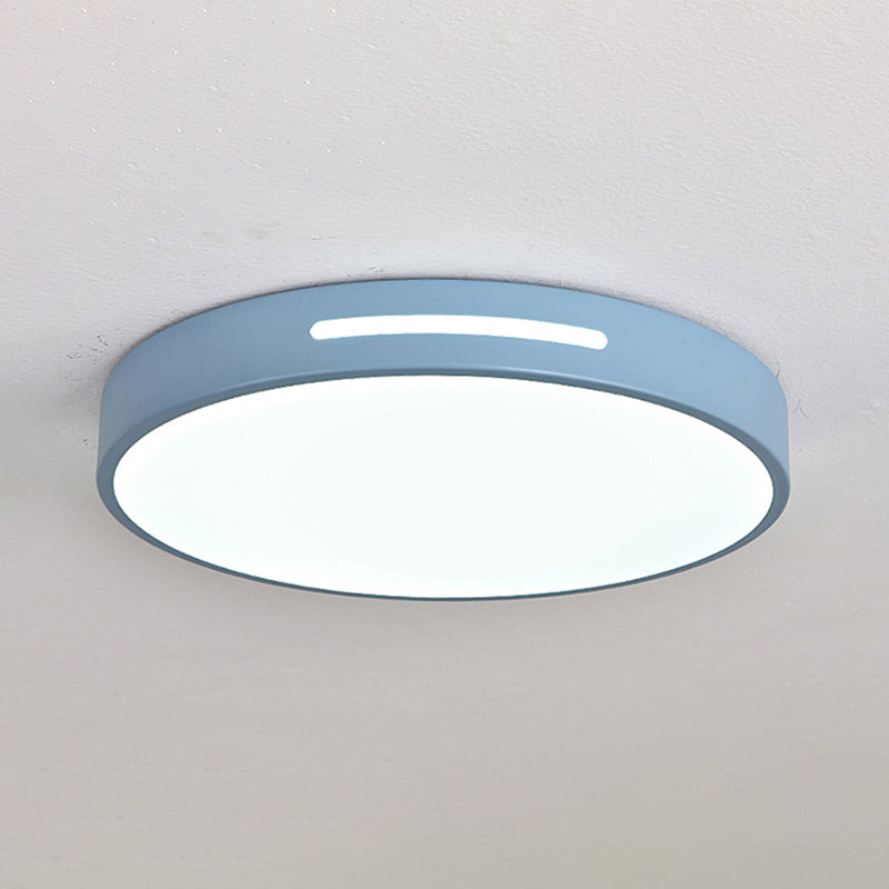 Plafonnier LED en fer laqué dans un style moderne et concis, plafonnier circulaire en acrylique en forme de macaron