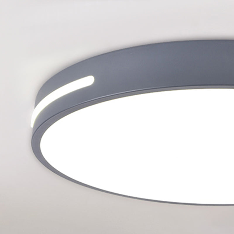 Plafonnier LED en fer laqué dans un style moderne et concis, plafonnier circulaire en acrylique en forme de macaron