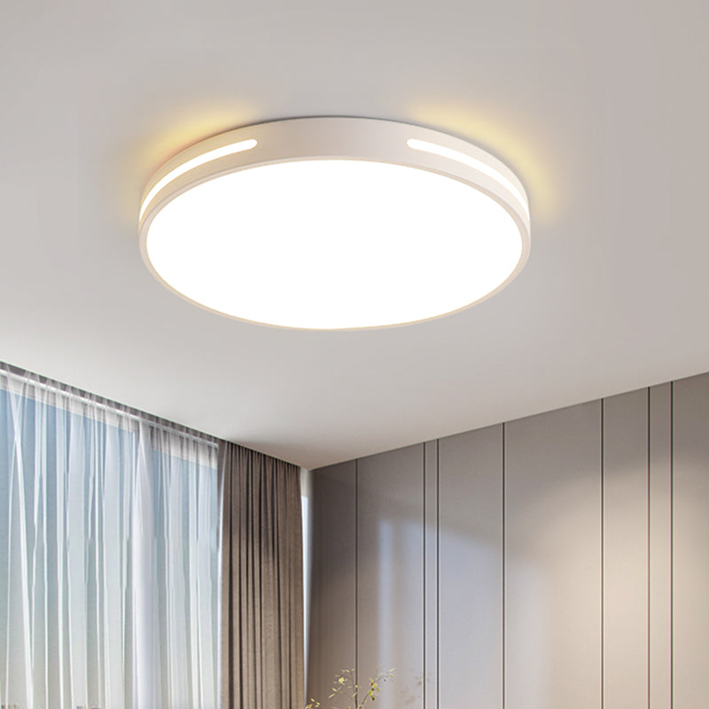 Plafonnier LED en fer laqué dans un style moderne et concis, plafonnier circulaire en acrylique en forme de macaron