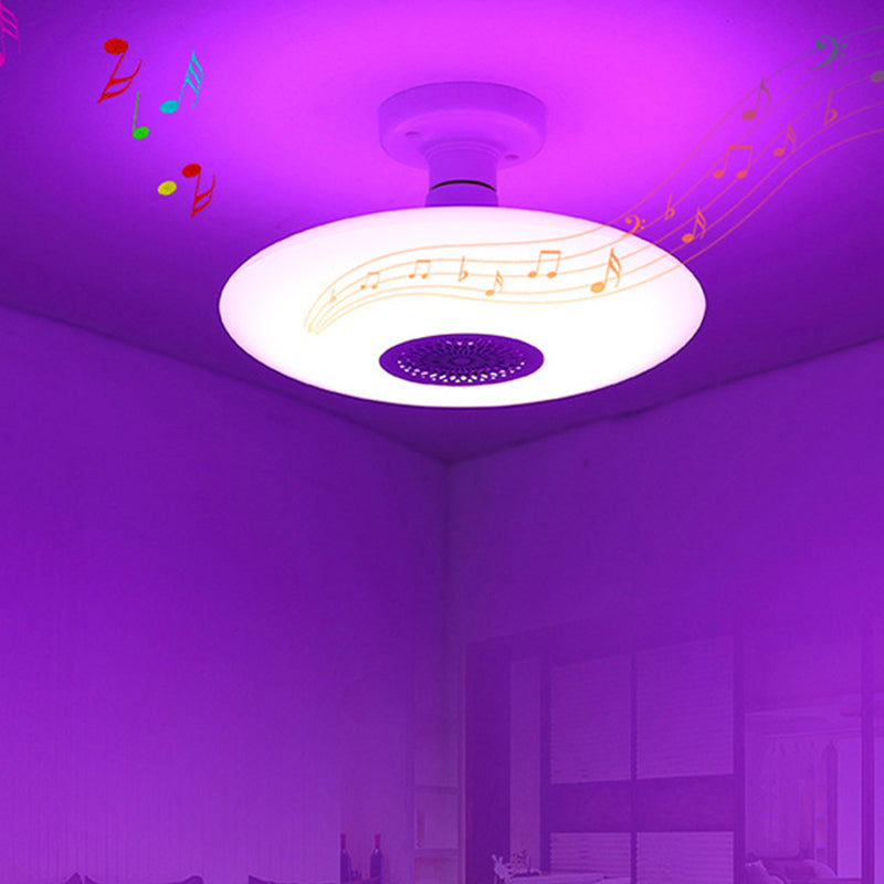 Plafonnier intelligent de forme ronde en acrylique moderne à 1 lumière pour chambre à coucher et étude