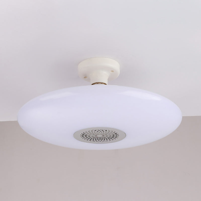 Plafonnier intelligent de forme ronde en acrylique moderne à 1 lumière pour chambre à coucher et étude