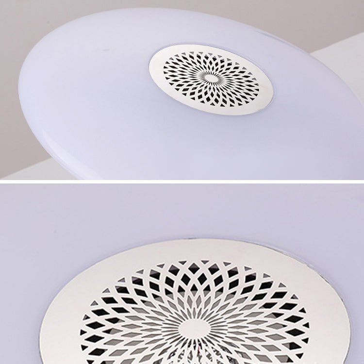 Plafonnier intelligent de forme ronde en acrylique moderne à 1 lumière pour chambre à coucher et étude