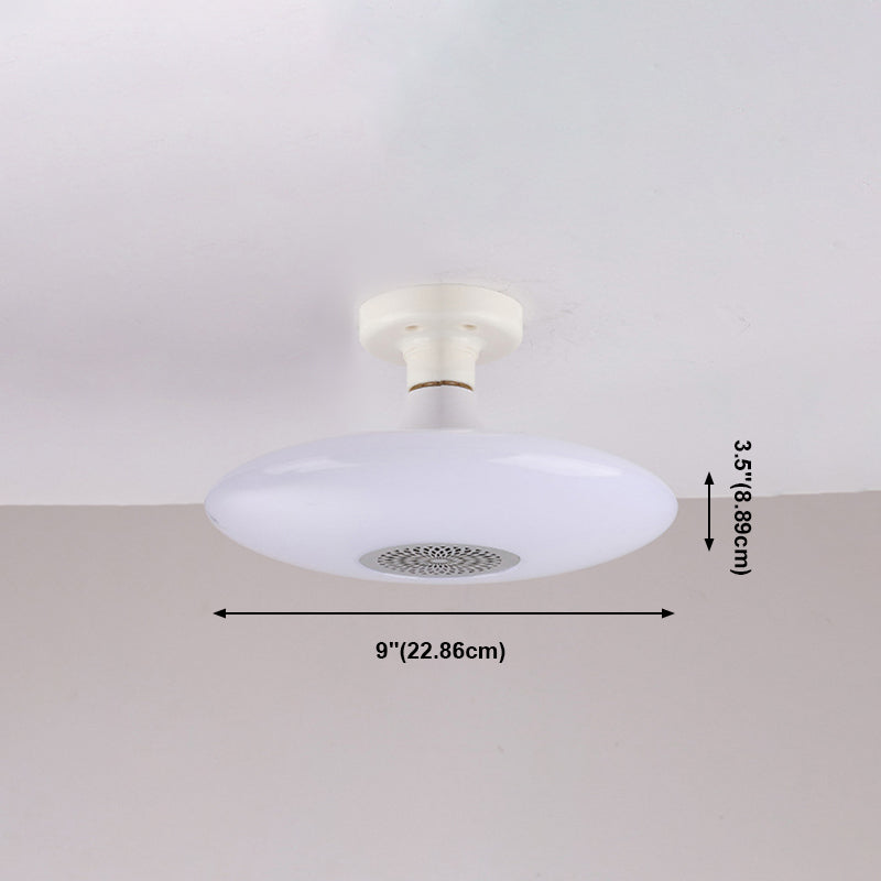 Plafonnier intelligent de forme ronde en acrylique moderne à 1 lumière pour chambre à coucher et étude