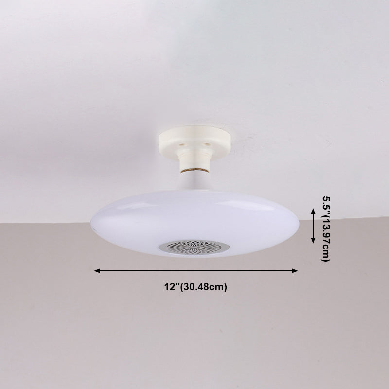 Plafonnier intelligent de forme ronde en acrylique moderne à 1 lumière pour chambre à coucher et étude