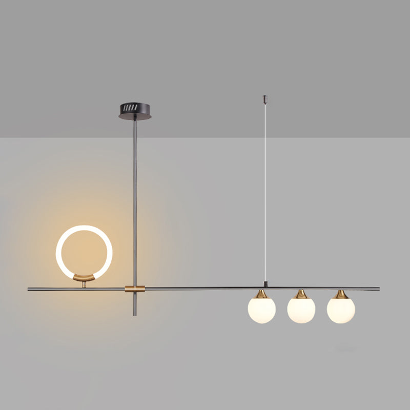 Iluminación de la isla geométrica Modernismo de lámpara de metal de metal para comedor de cocina