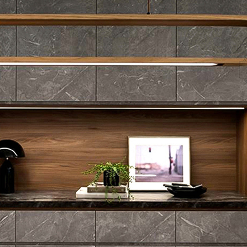 Oval Island Pendant LED Wood Modern Ceiling Pendant Light for Tea Room