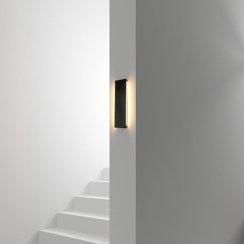 Éclair mural en bois carré de style moderne 1 montage mural clair luminaire en marron