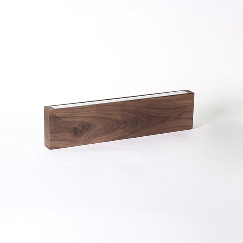 Éclair mural en bois carré de style moderne 1 montage mural clair luminaire en marron