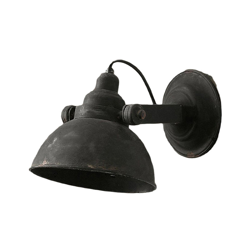 Luci di applique a cupola industriale Metal 1 Light Fun a monte della parete leggera in nero