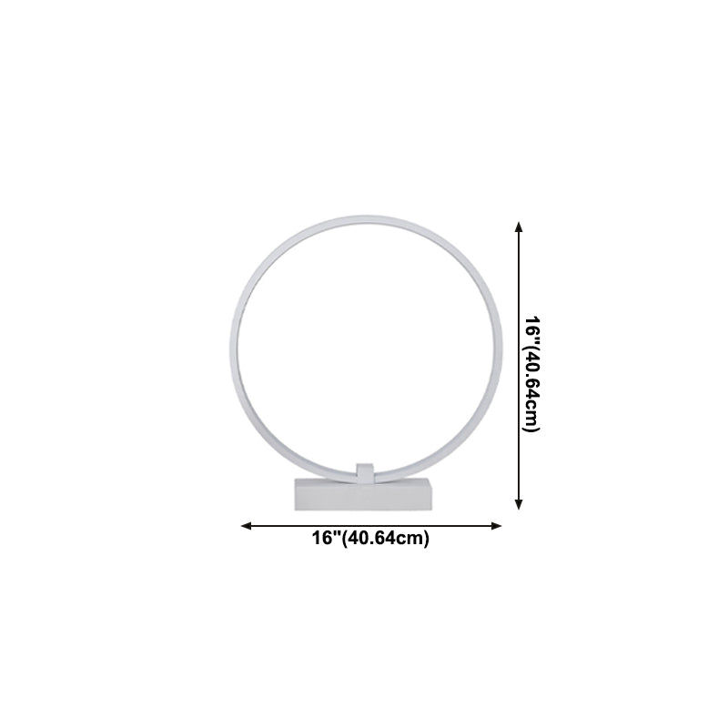 1 Light Circle Table Light Modernism Metal Night Table Lamps for Bedroom in White