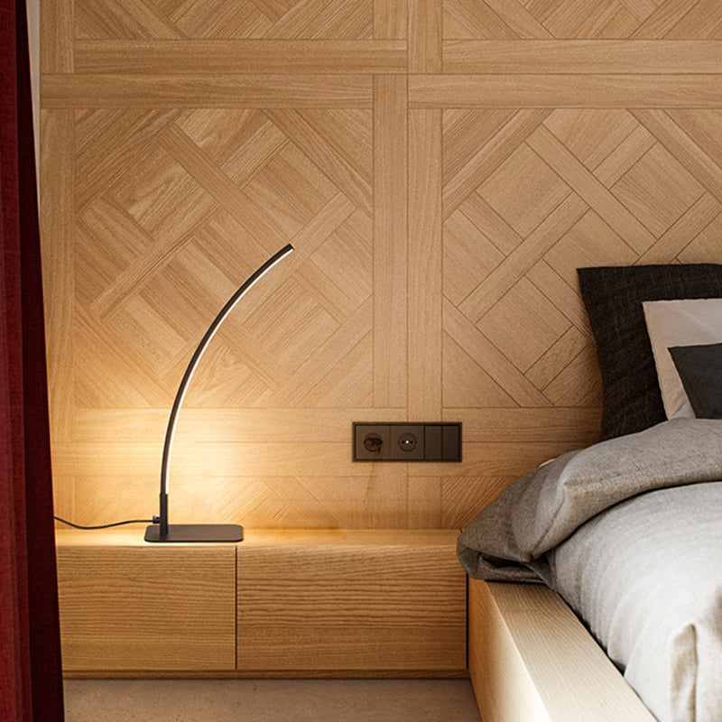 Linear Table Lamps Contemporary Metal Night Table Lamps with Acrylic Shade for Study Room