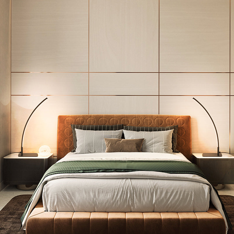 Linear Table Lamps Contemporary Metal Night Table Lamps with Acrylic Shade for Study Room