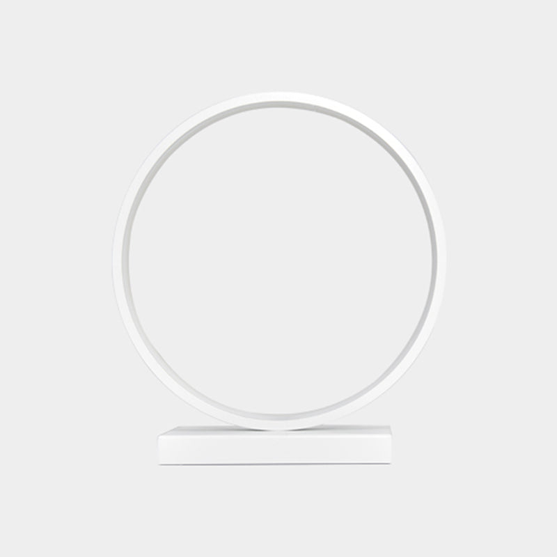 Linear Night Table Lamp Modern Style Metal 1 Light Nightstand Lamp in White