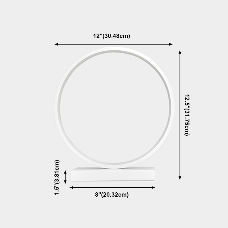 Linear Night Table Lamp Modern Style Metal 1 Light Nightstand Lamp in White