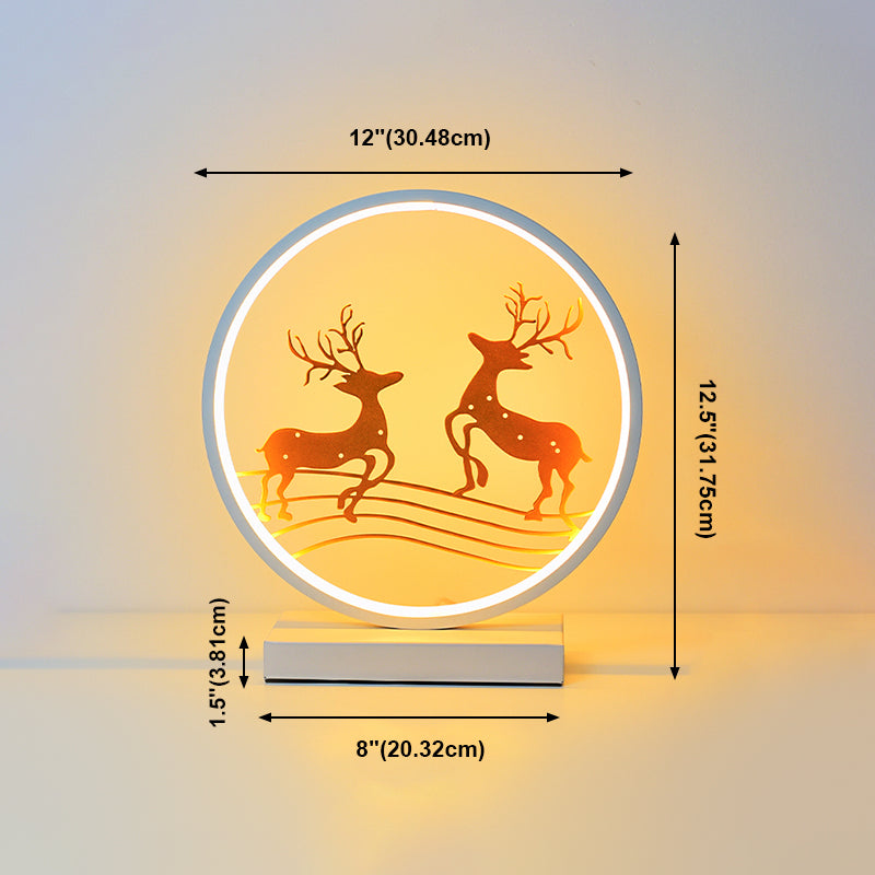 Linear Night Table Lamp Modern Style Metal 1 Light Nightstand Lamp in White